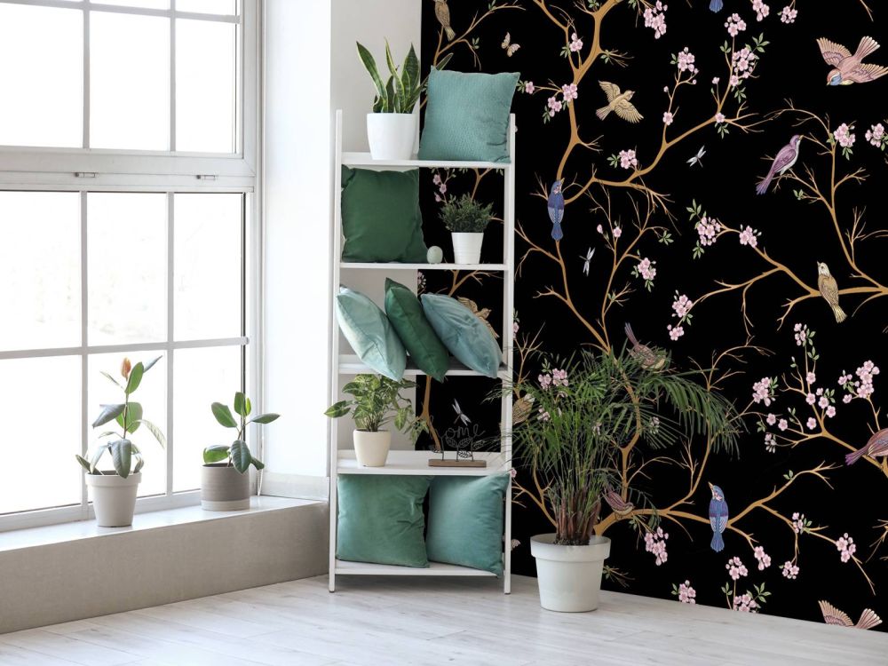 Bloesemtakken met vogels