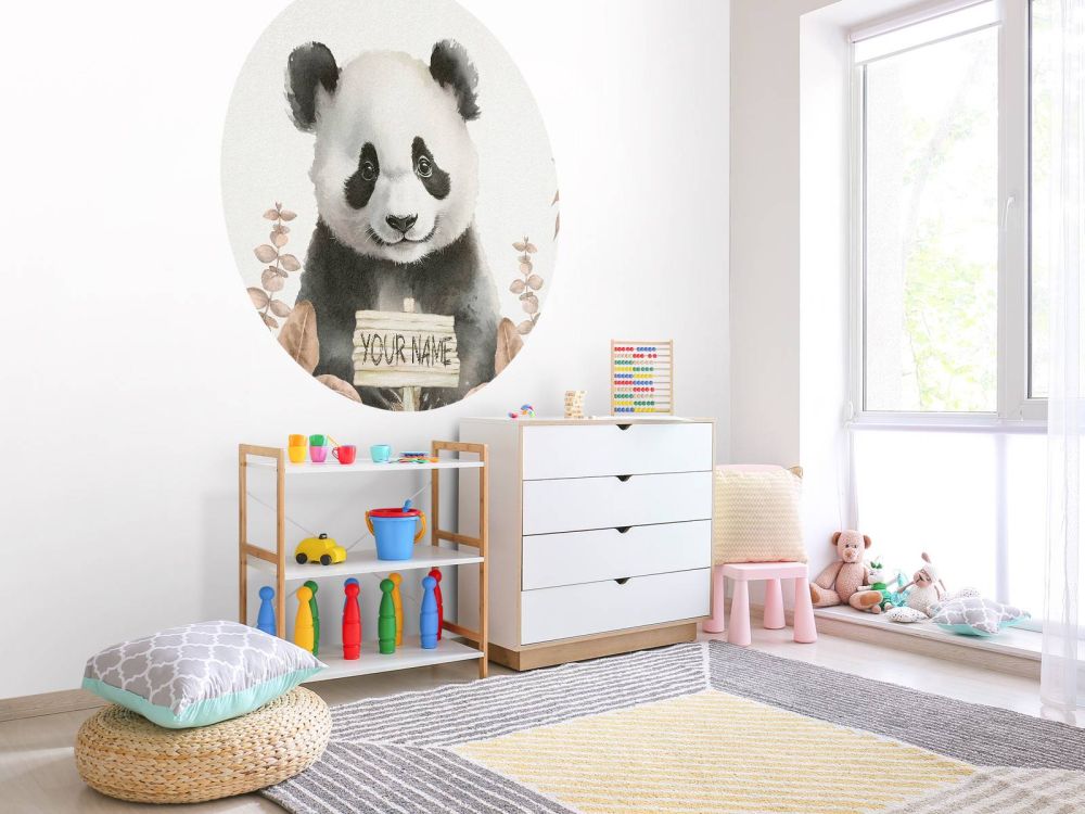 Baby panda in de jungle taupe