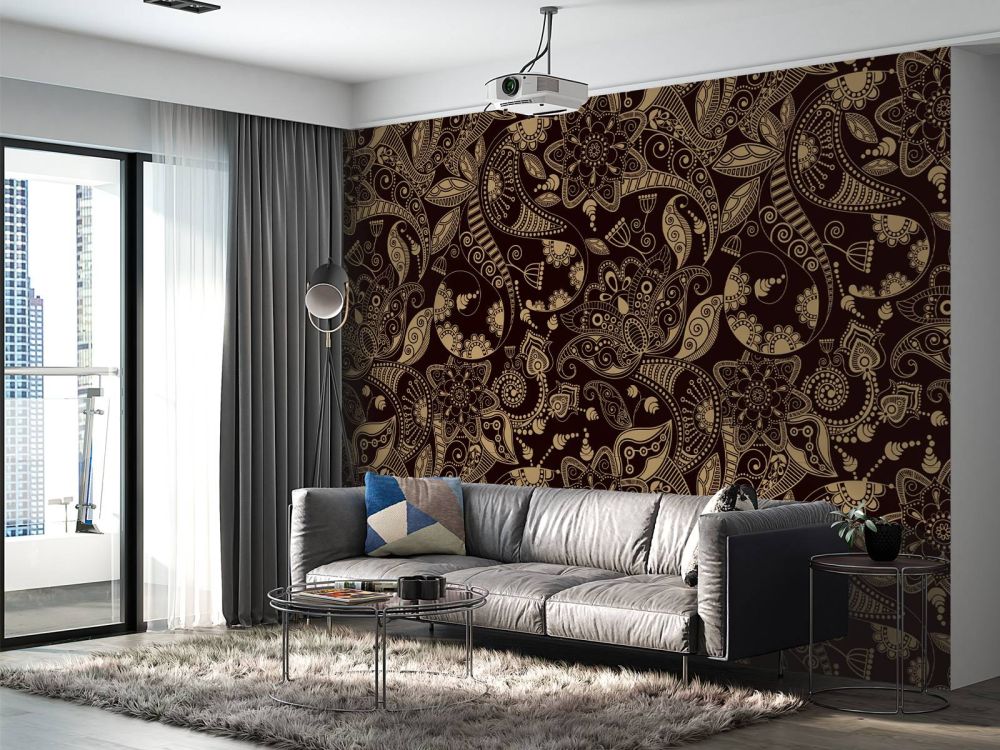 Gouden bloemen patronen