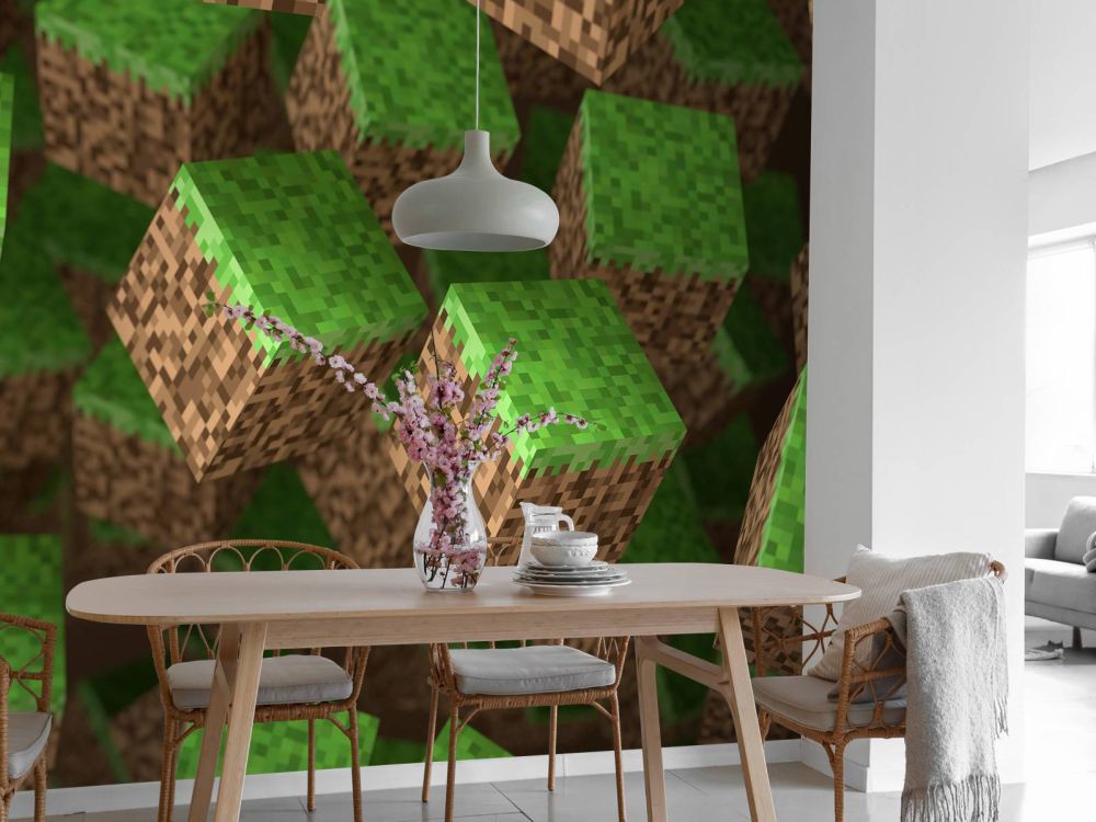 3D Minecraft gras blokken