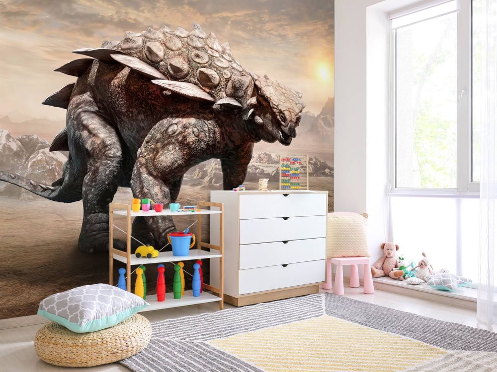 Dinosaurus in een verlaten gebied