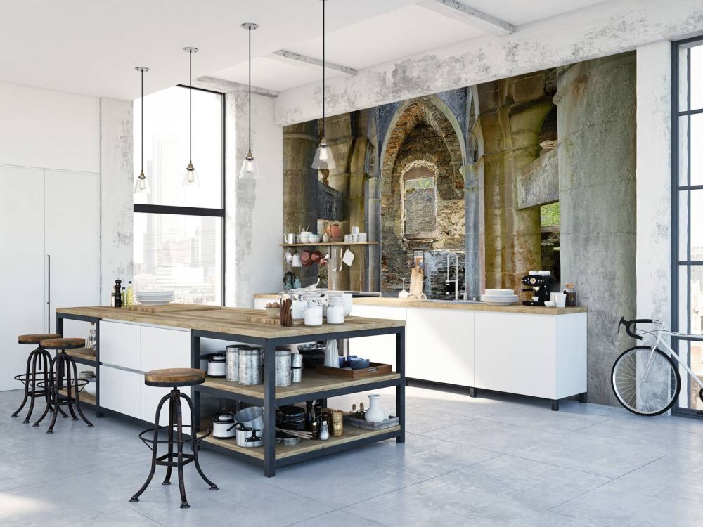 Verlaten gebouw met bogen