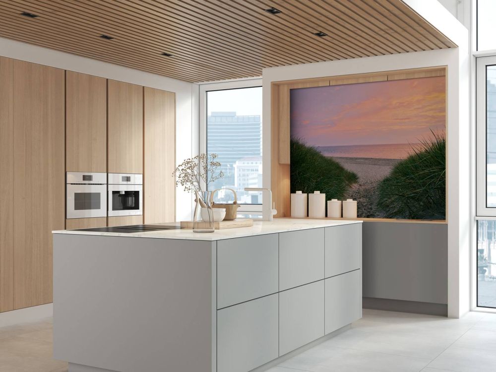 Duin doorgang met zonsopkomst