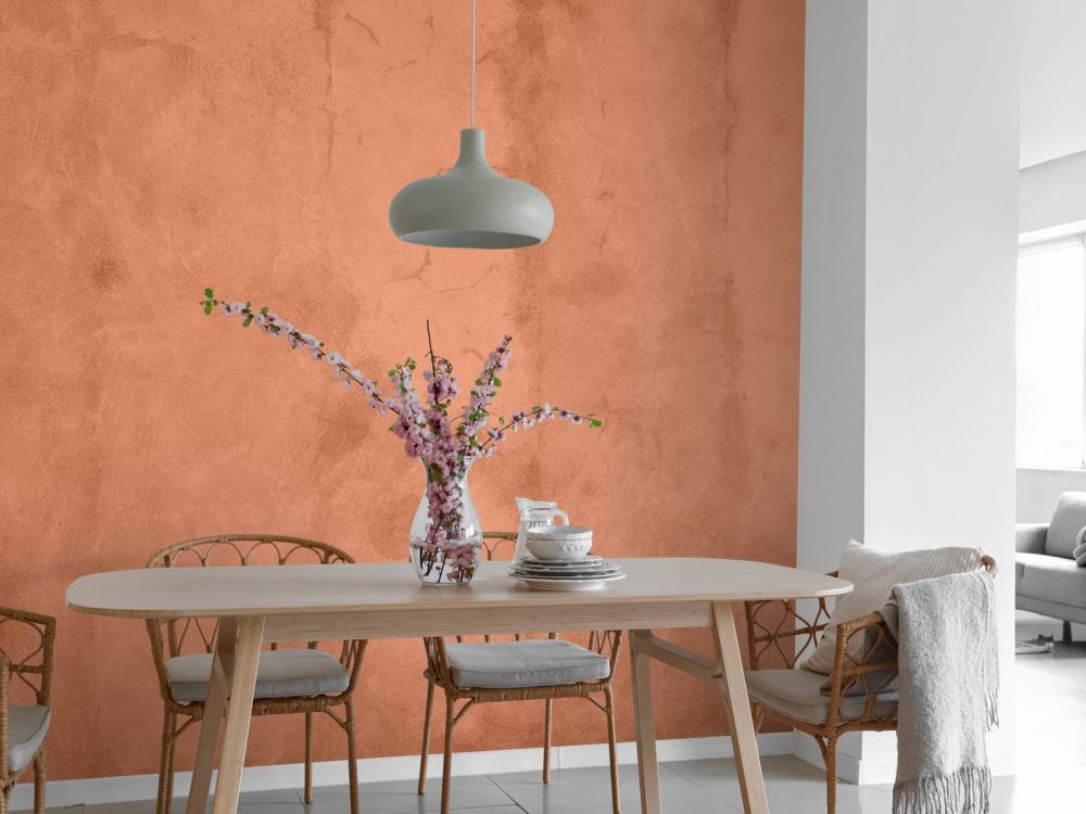 Beton met terracotta kleur
