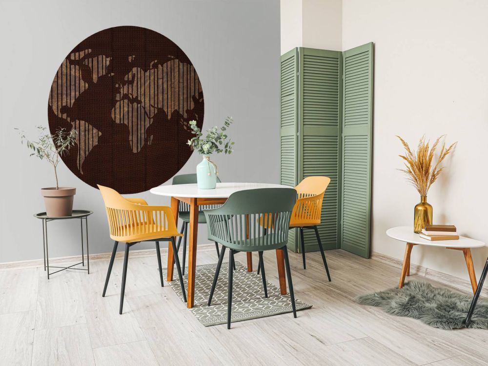 Wereldkaart met hout structuur