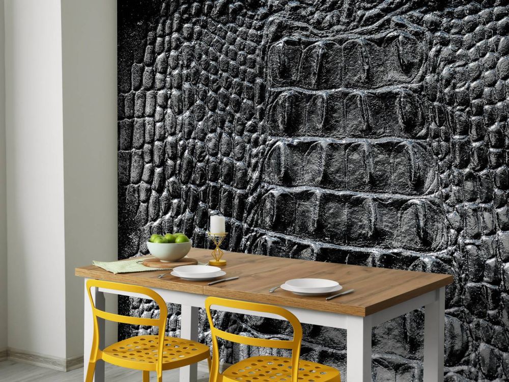 Krokodillen huid in het zwart