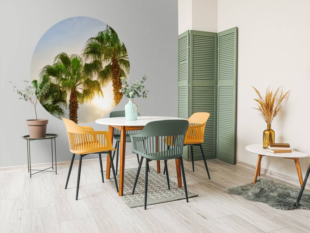 Palmbomen met zon