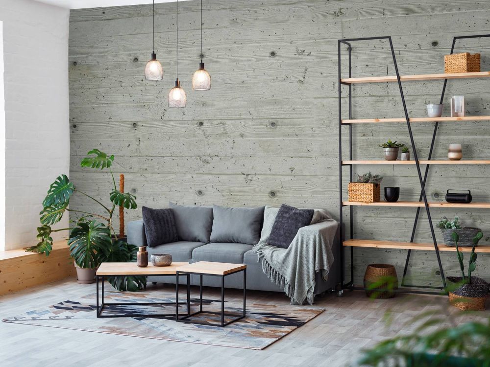 Beton met hout look