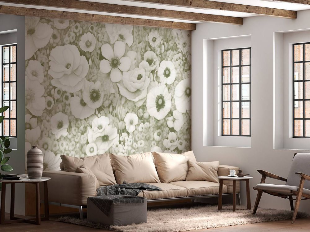 Poppy Tale Monochrome Green