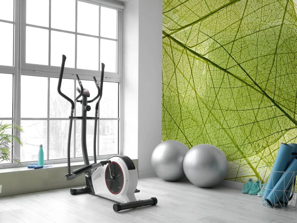 Behang met groene bladeren 