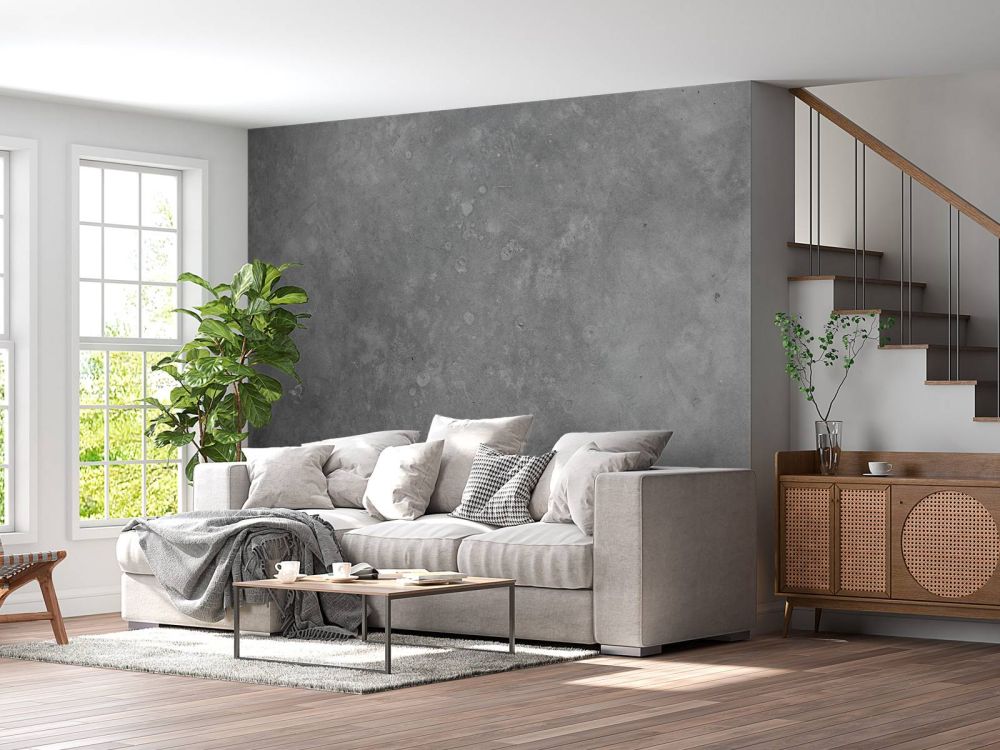 Behang met grijs beton