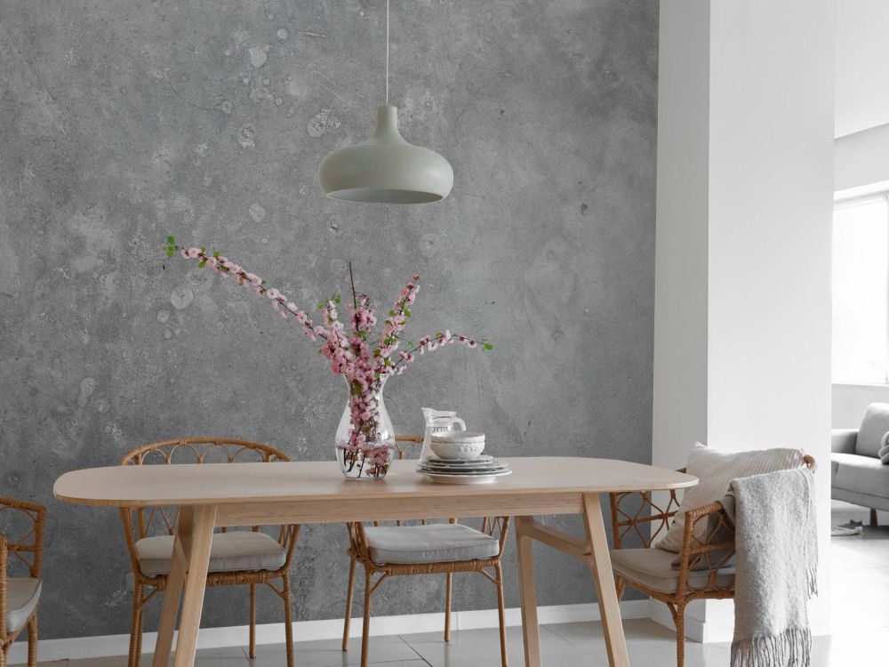 Behang met grijs beton