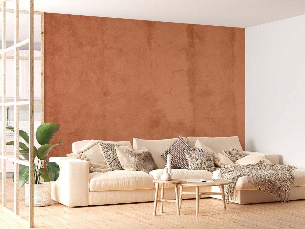 Beton met terracotta kleur