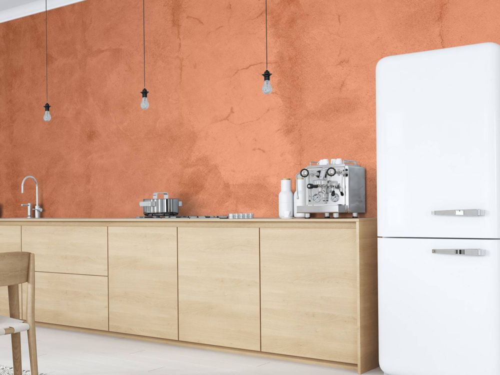 Beton met terracotta kleur