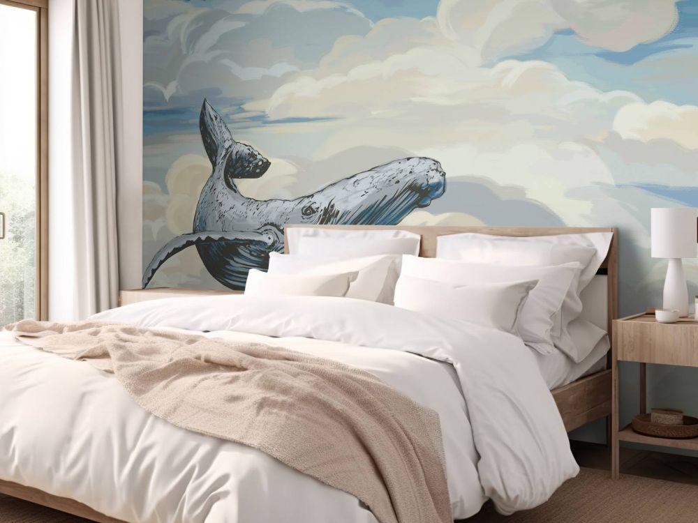 Walvis door de wolken