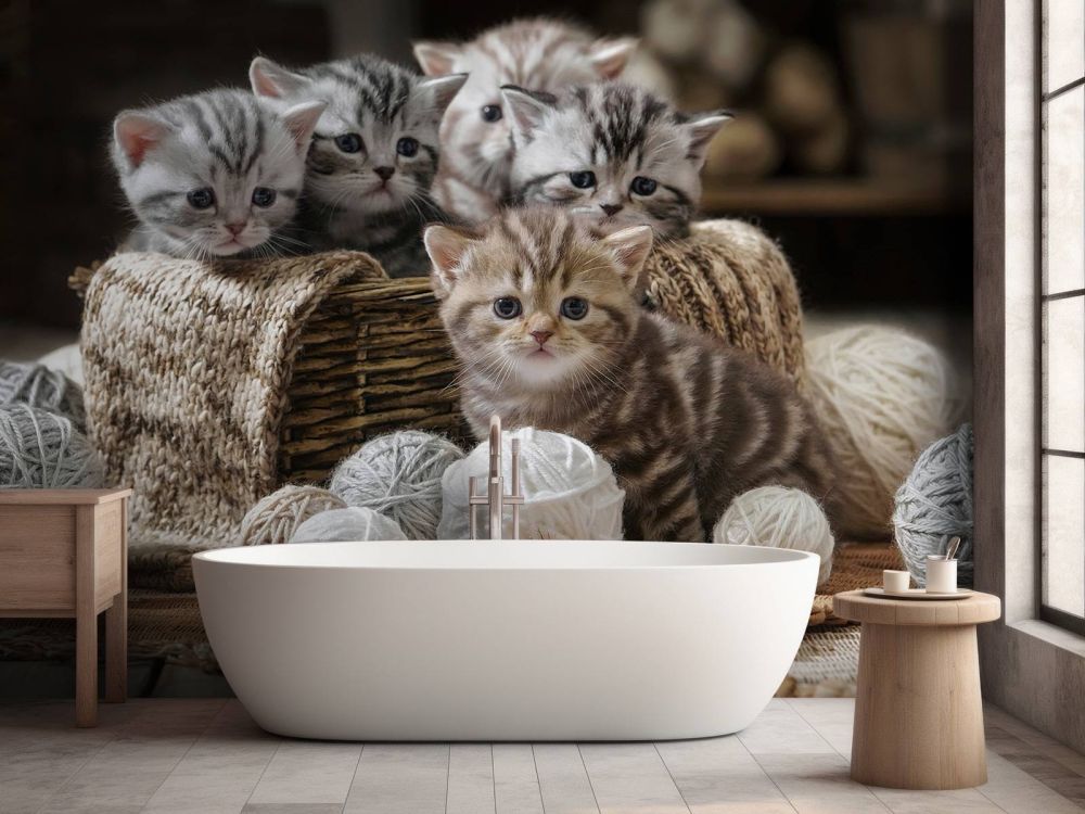 Kittens met wol