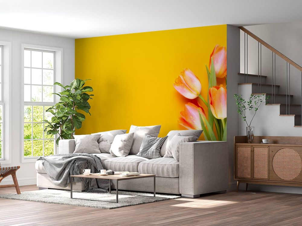 Tulpen op geel