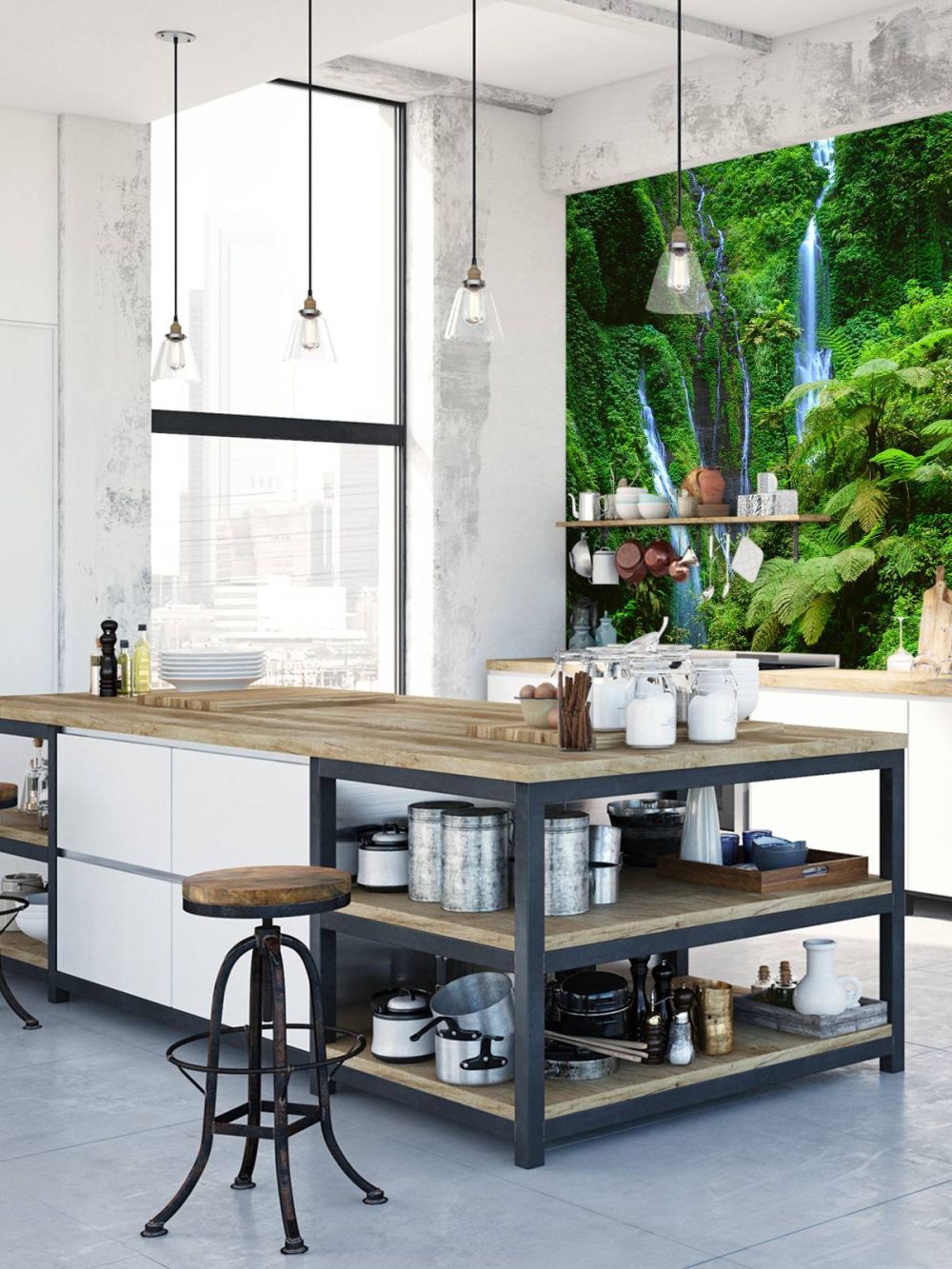 Groene jungle en watervallen