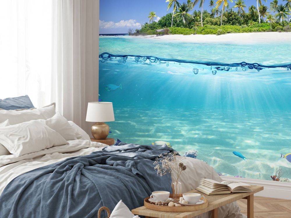 Tropisch eiland en koraalrif