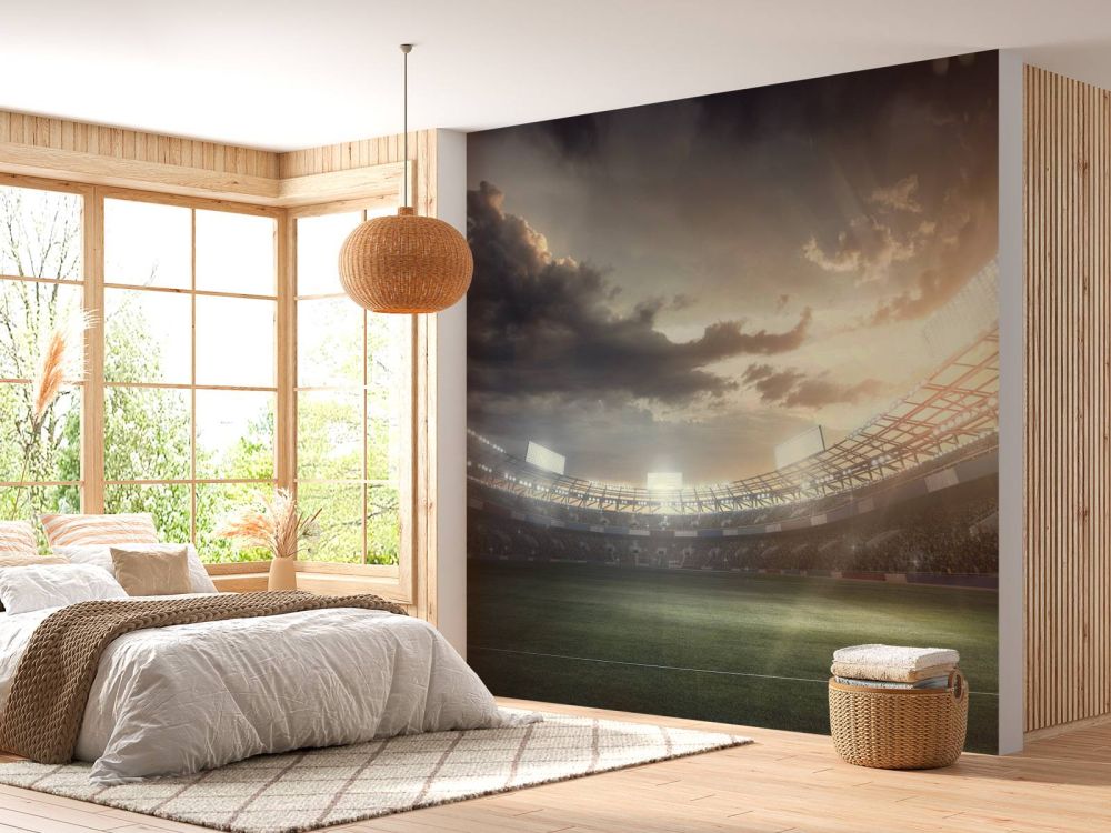 Stadion bij zonsondergang