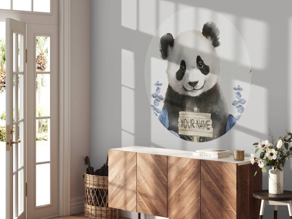 Baby panda in de jungle blauw
