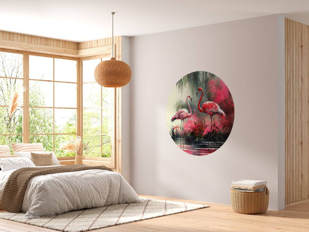 Karmijnrode Flamingo Schets