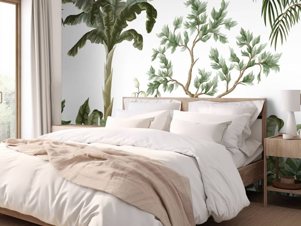 Jungle landschap met palmbomen
