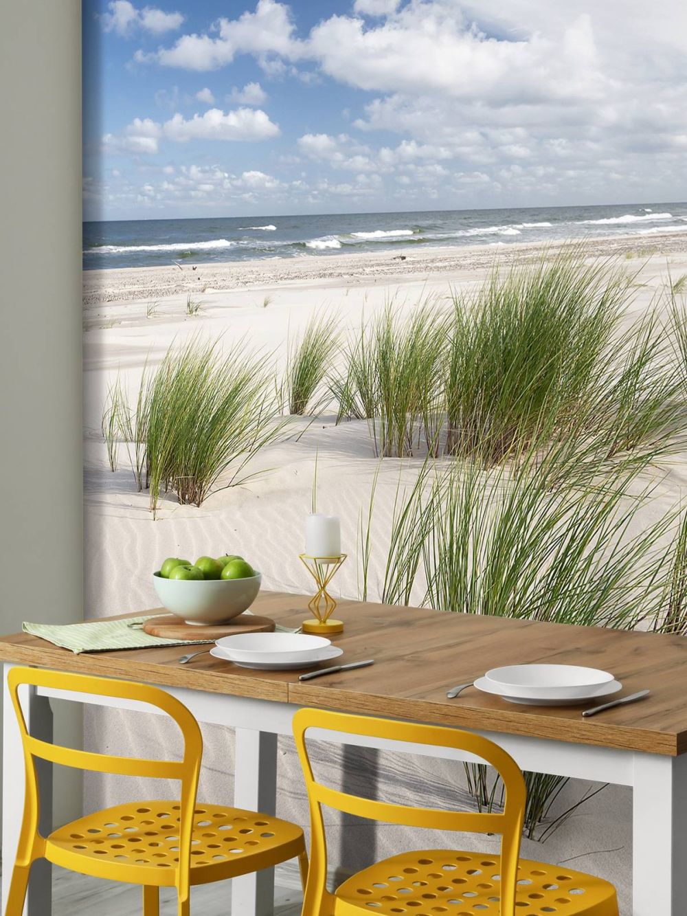 Strand met duinplanten
