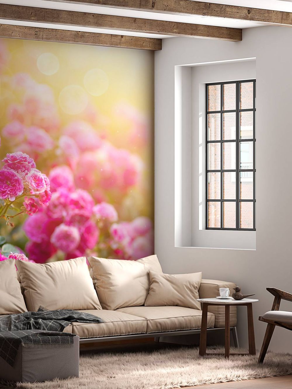Roze rozenstruiken