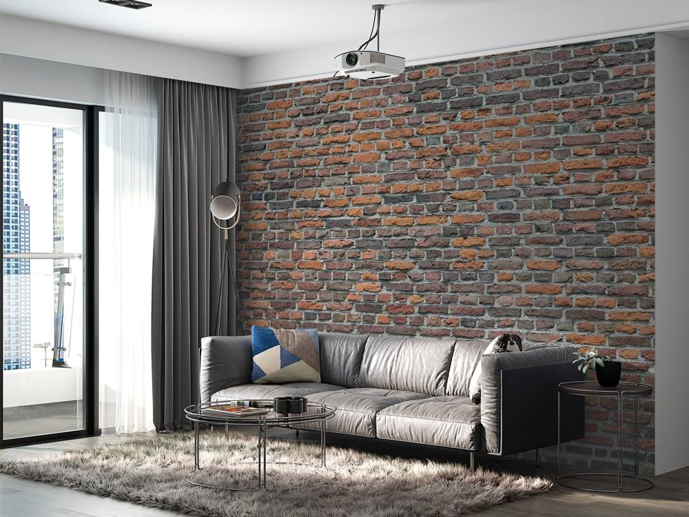 Gerestaureerde oude bakstenen muur