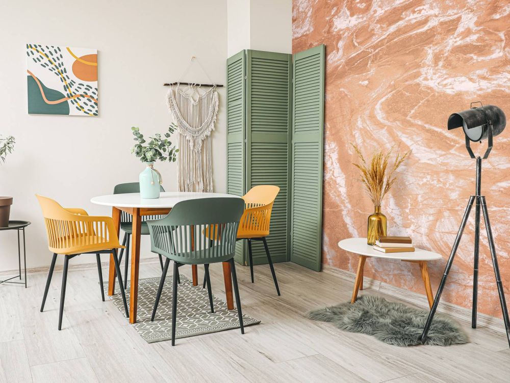 Terracotta marmer met vegen