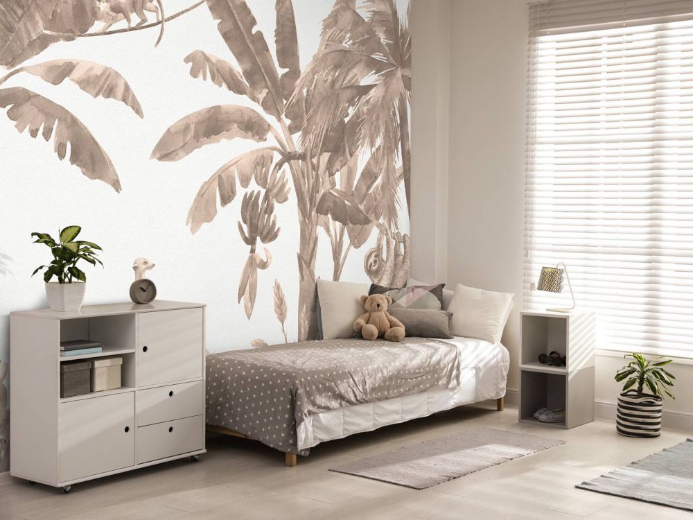 Kleine jungle dieren in taupe
