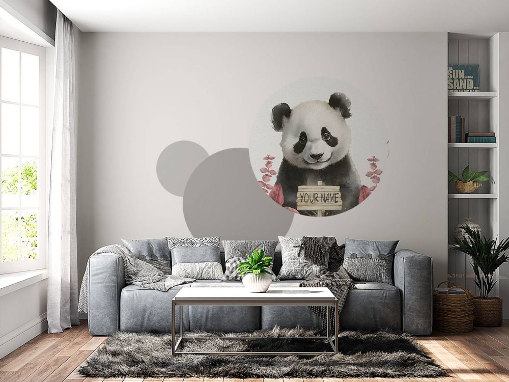 Baby panda in de jungle roze