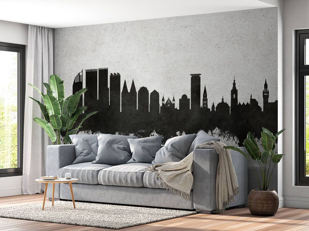 Waterverf skyline, Den Haag