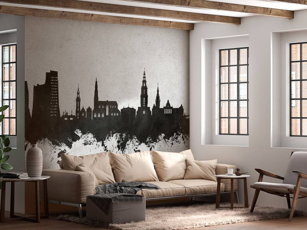 Waterverf skyline, Groningen