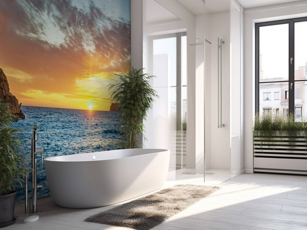 Zonsondergang op een eiland