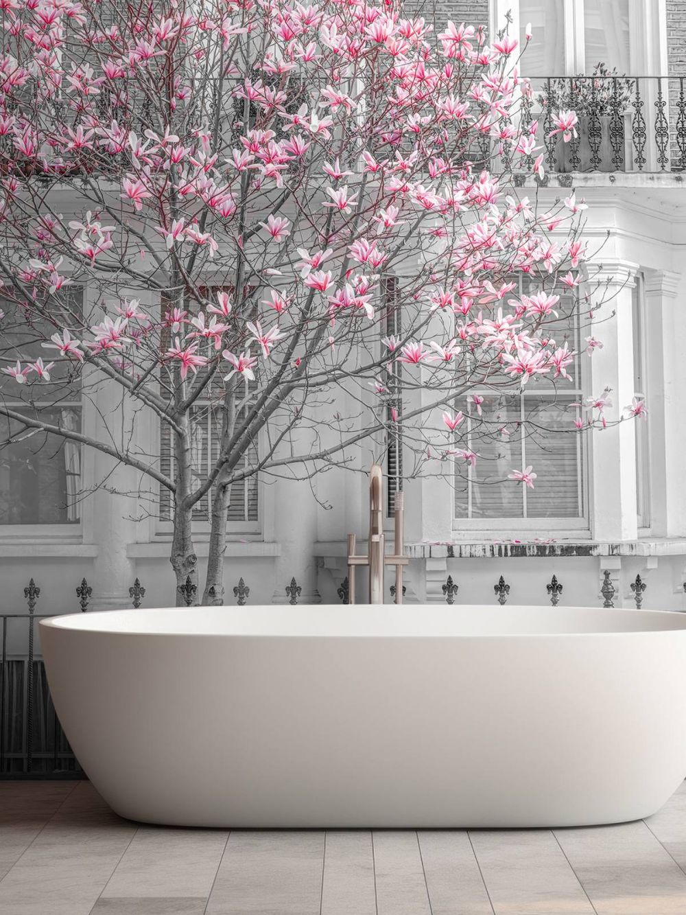 Bloeiende magnolia boom