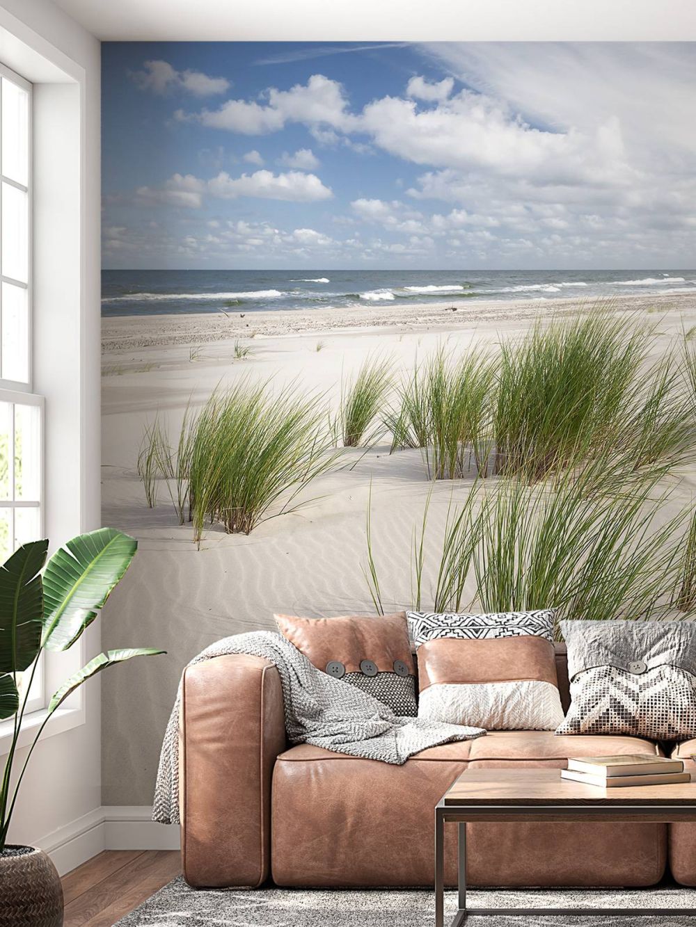 Strand met duinplanten