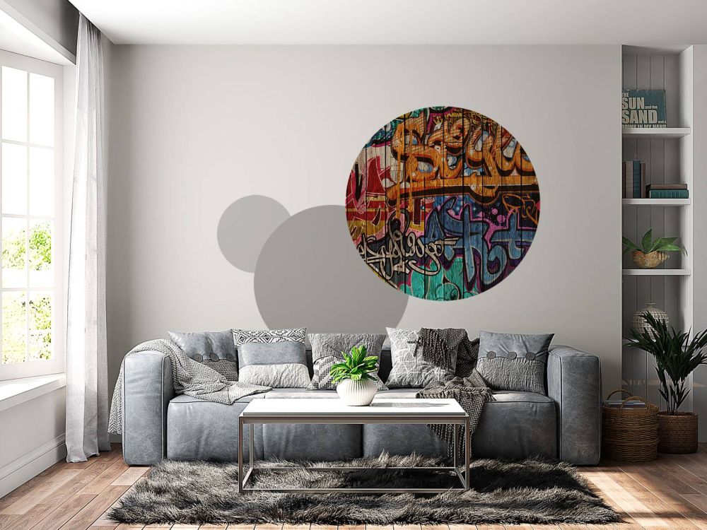 Graffiti met letters op hout