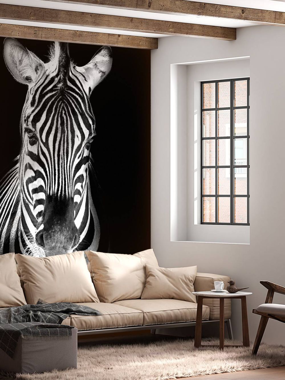 Close-up zebra zwart-wit