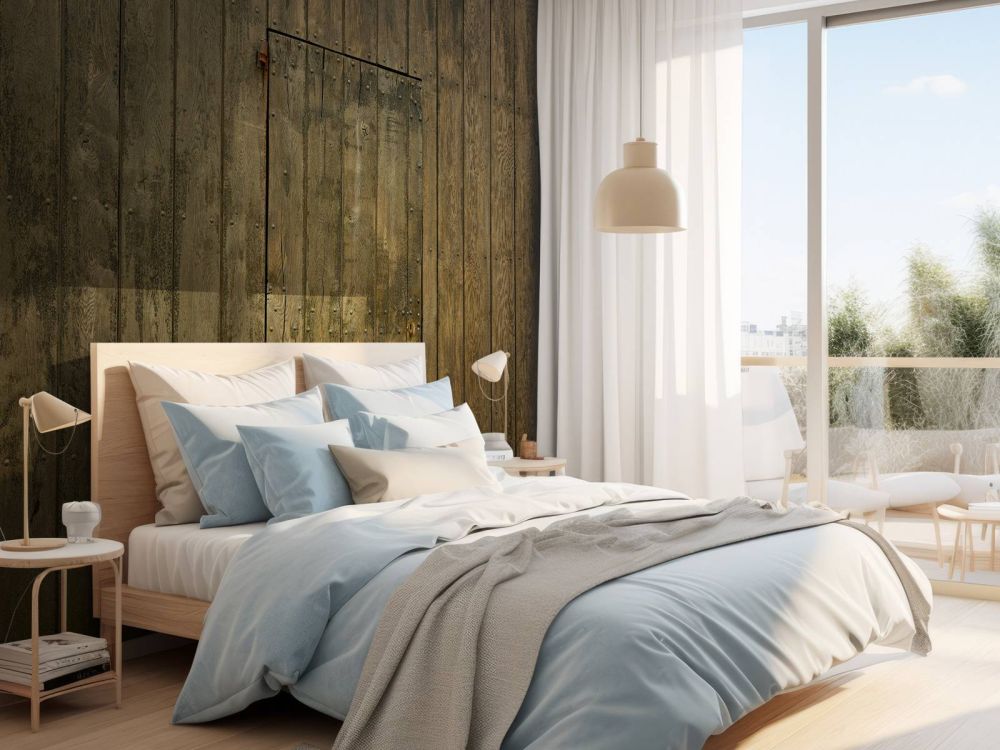 Houten muur met deur