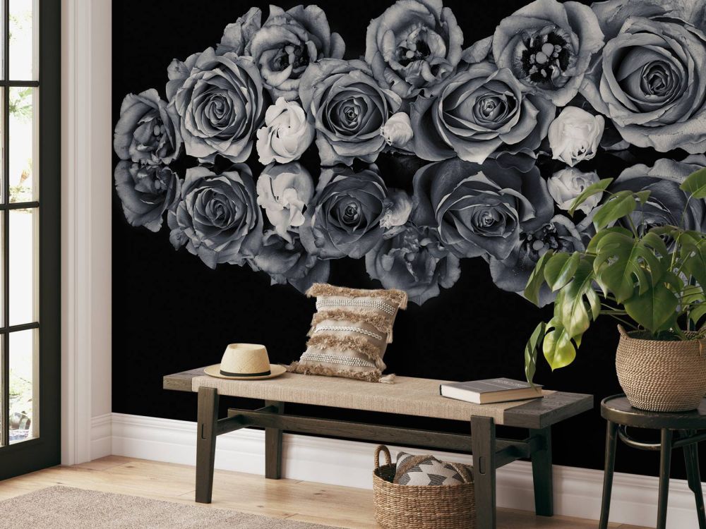 Rozen boeket zwart-wit