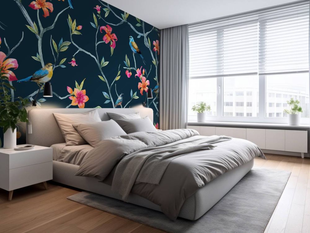 Tropische bloemen en vogels