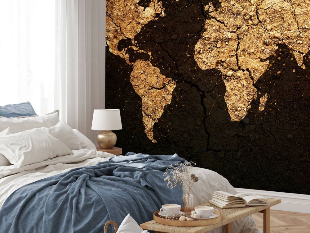 Gouden wereldkaart