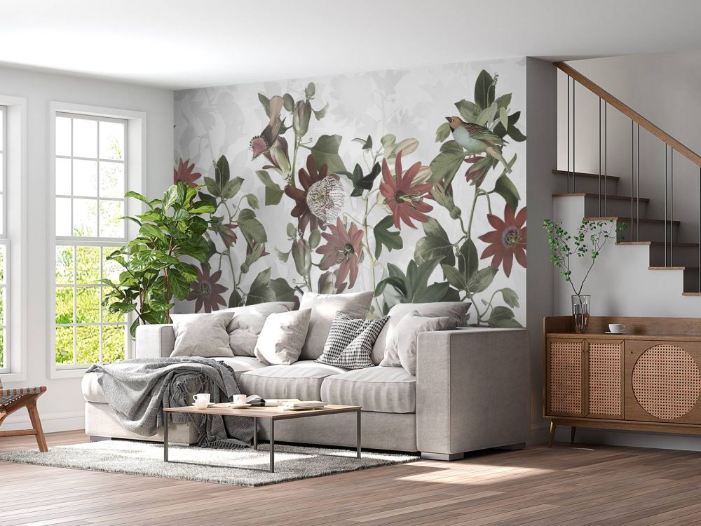 Seven Birds in Enchanted Foliage - Ivory