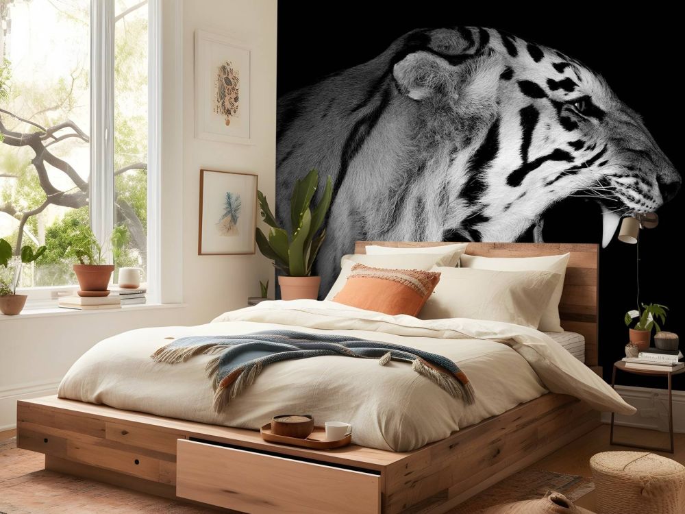 Roaring tiger black