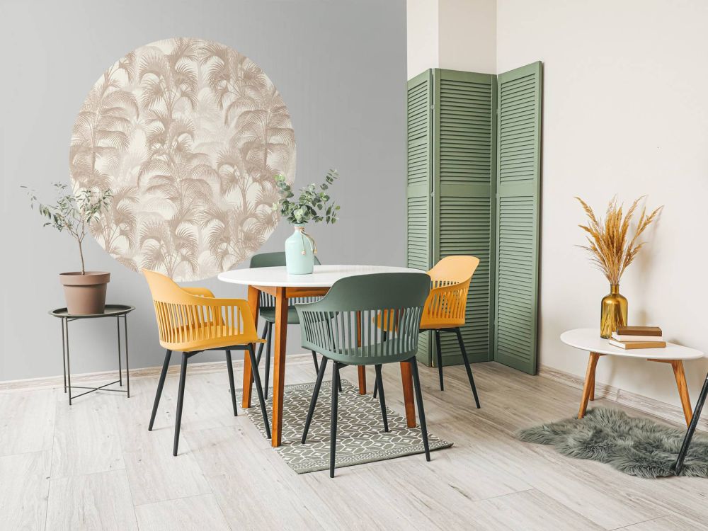 Tropische Vintage Palmen - beige