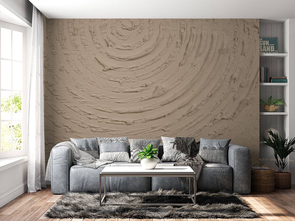 Ronde vormen en lijnen in taupe