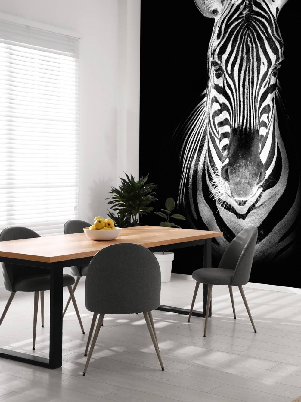 Close-up zebra zwart-wit
