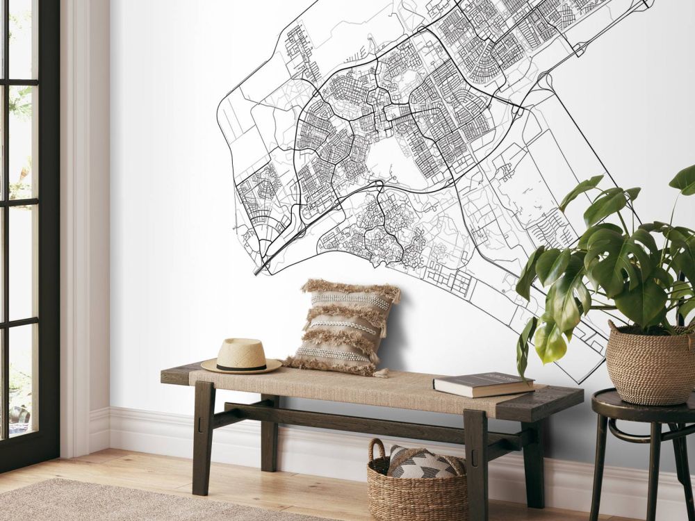 Plattegrond van Almere, wit